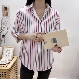 ストライプ　7部袖シャツ 　AJ−3346-3029