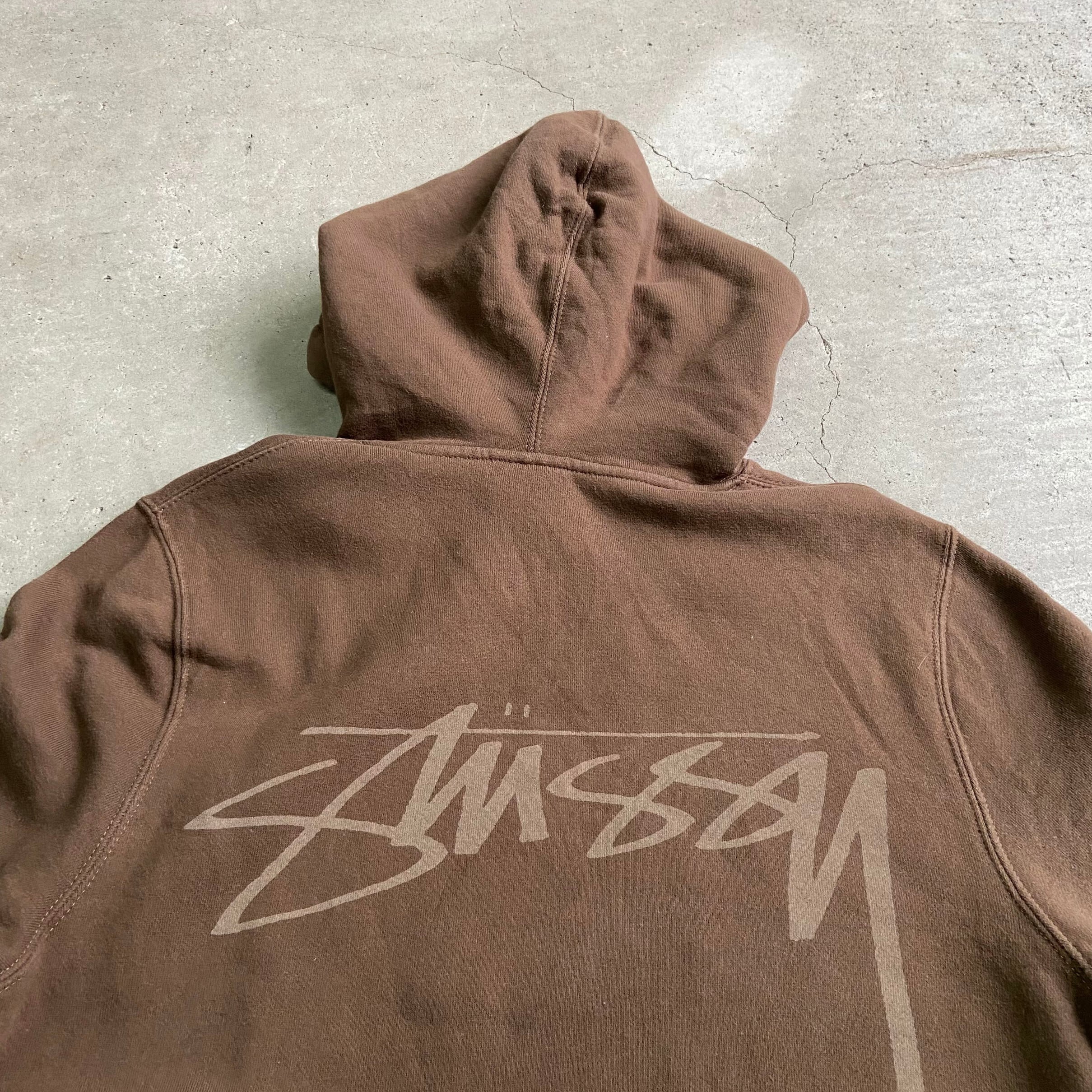 stussy ステューシー ワンポイントロゴ バックプリント 裏起毛 ...