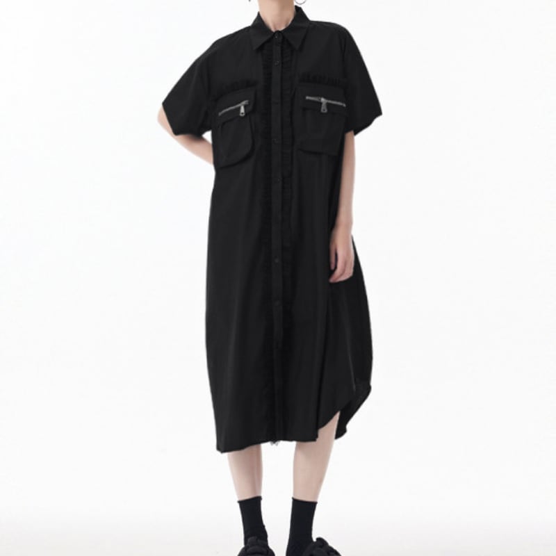 モードミリタリーシャツワンピース ON0830