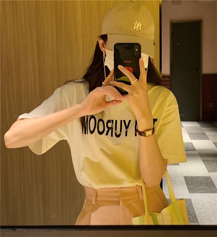 ラウンドネックTシャツ ショーツ サマールーズカジュアルパンツ 夏物 ブルマー Oネック ビッグFスモールZ韓国25244713502