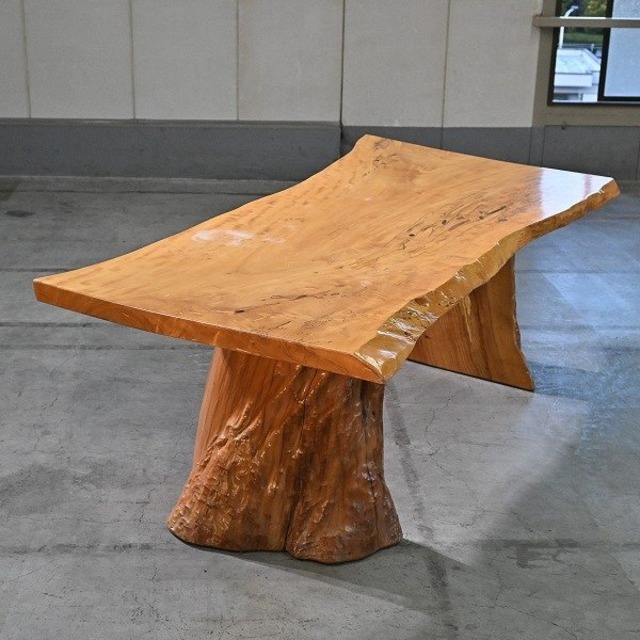 栃の木 一枚板 テーブル ダイニング リビング 店舗 無垢材 作業台 和モダン デスク 机 カフェ 古民家