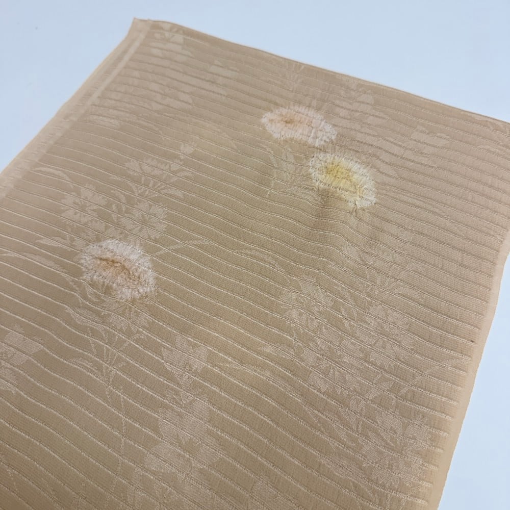 夏帯揚げ 新品 夏用 帯揚 ベージュ 小紋 紬 訪問着 普段着用 礼装用 正絹 絹100% 和装小物 5720