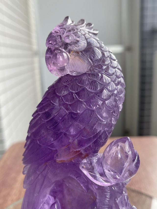アメジスト・鳥の置物