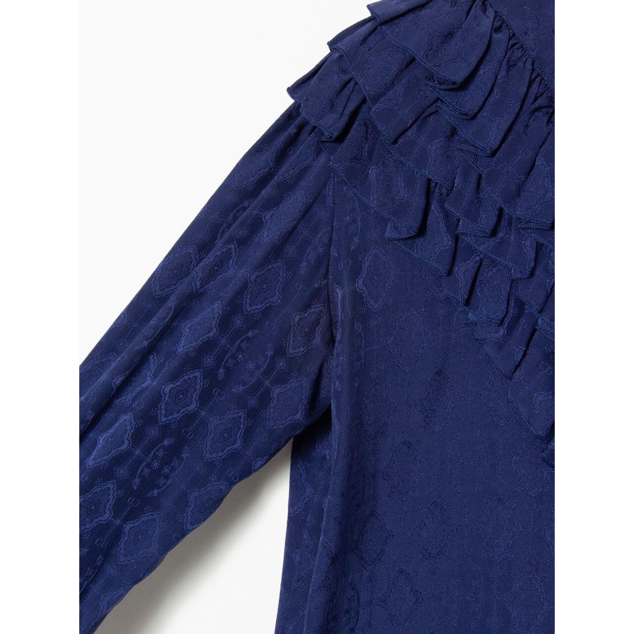 【Christian Dior】100% silk frill blouse（クリスチャンディオール  フリルデザインシルクブラウス シャツ）10b