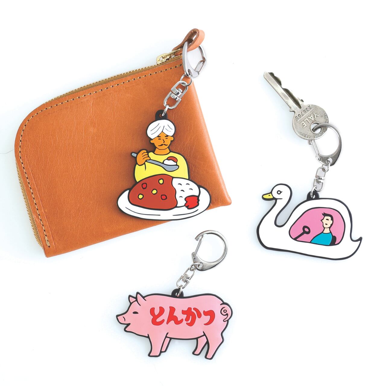 ラバーキーホルダー｜レトロかわいい PVCキーホルダー バッグチャーム