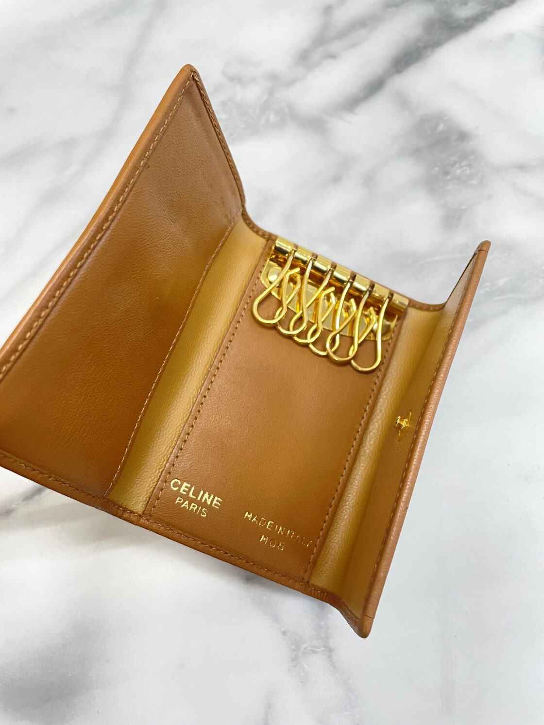 CELINE セリーヌ マカダム トリオンフ PVC×レザー 6連 キーケース 