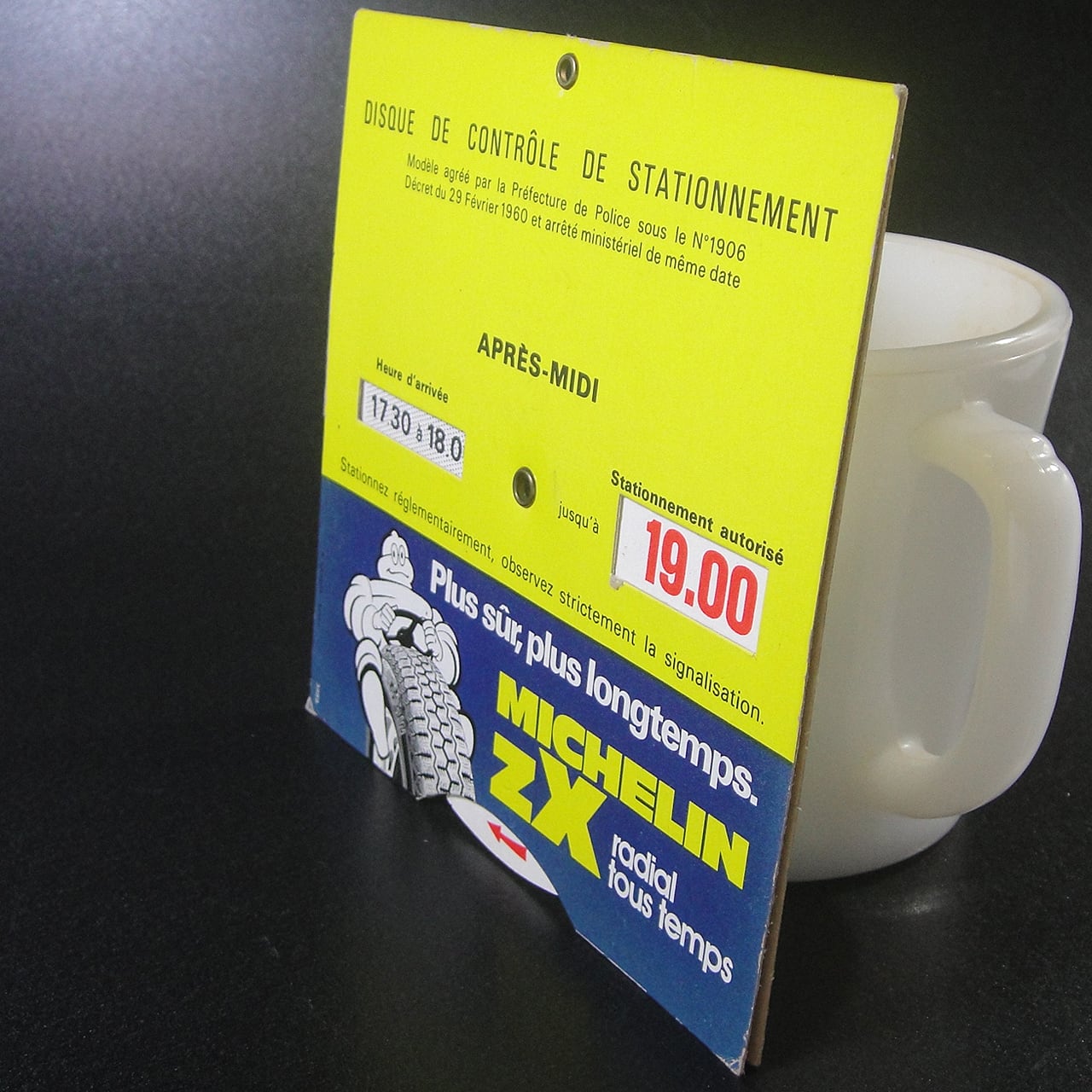 70'sフランス ミシュランタイヤ広告パーキングコントロールディスク