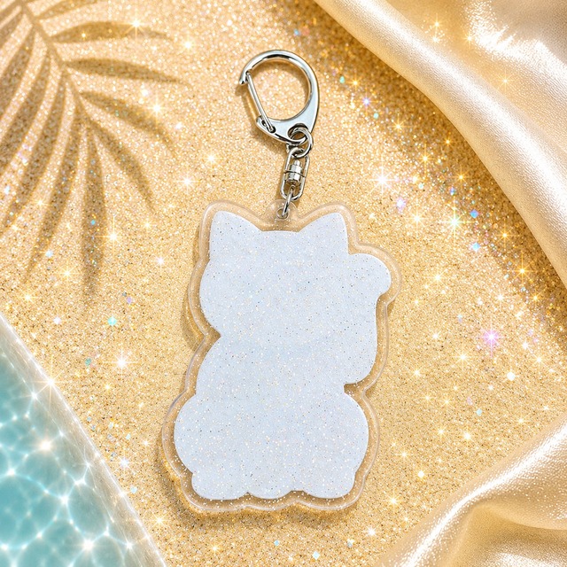 【POPO】LUCKY CAT アクリルキーホルダー ラメ入りタイプ