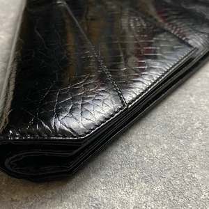 vintage VERSACE crocodile embossed double pocket clutch bag