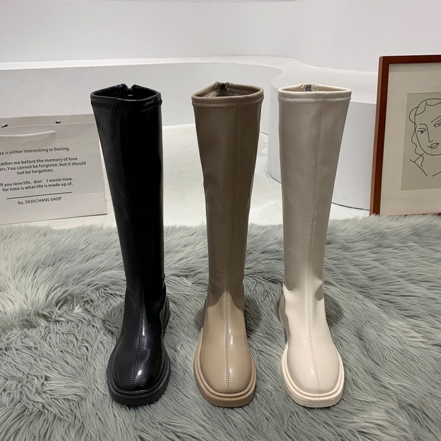 ブーツスプリングロングホワイト薄手 靴 シューズ 春物 フェイクシューズ259565900