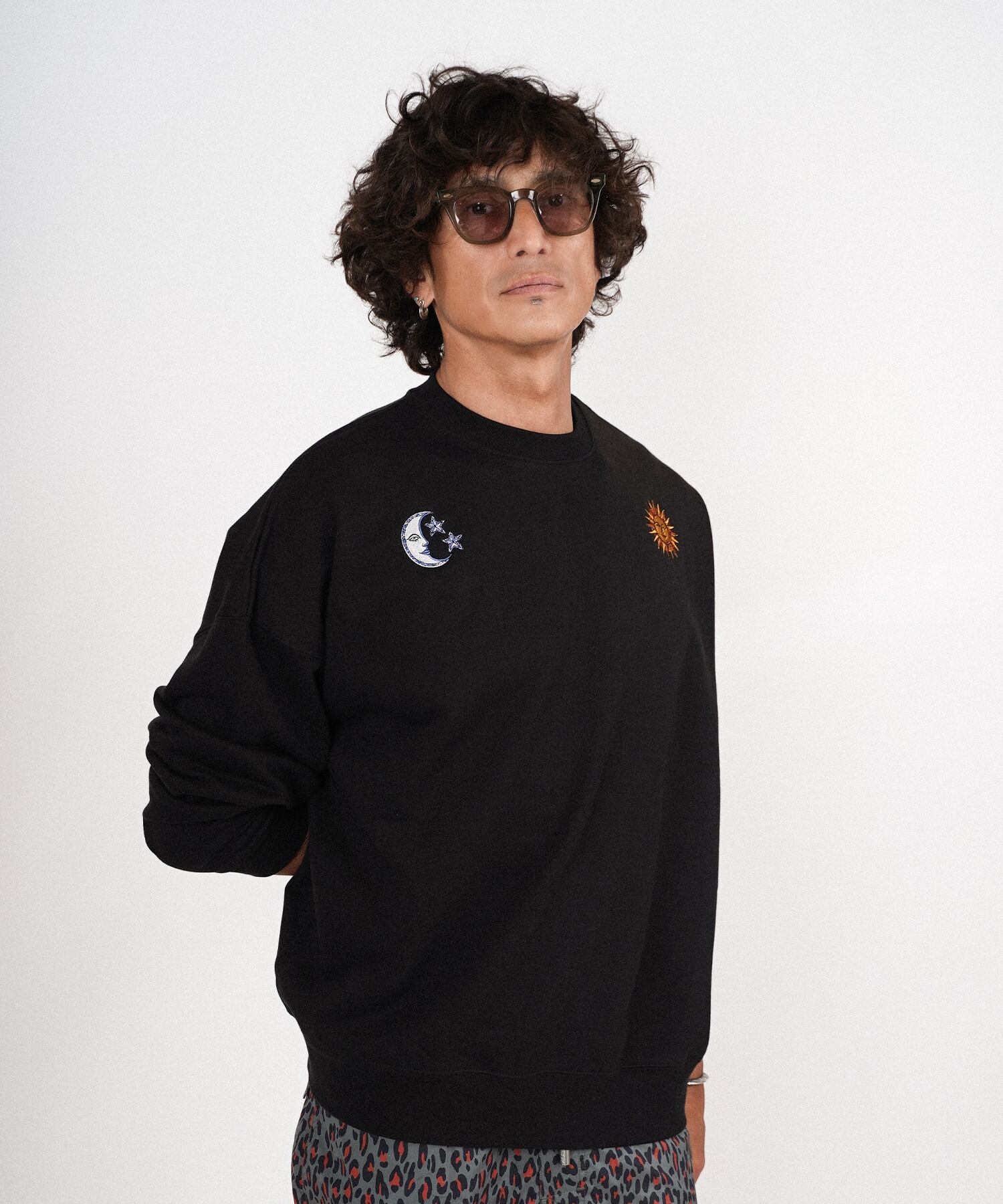 sandlessmoon もちもち裏起毛　刺繍　スウェットSETUP sandlessmoonもちもち裏起毛 刺繍スウェットSETUP