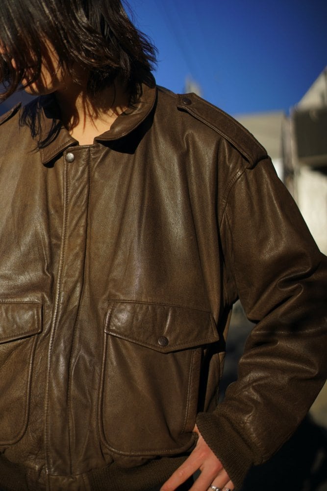 Old Mickey [Mickey,INC] Disney Official G-1 Leather Jacket [1990s