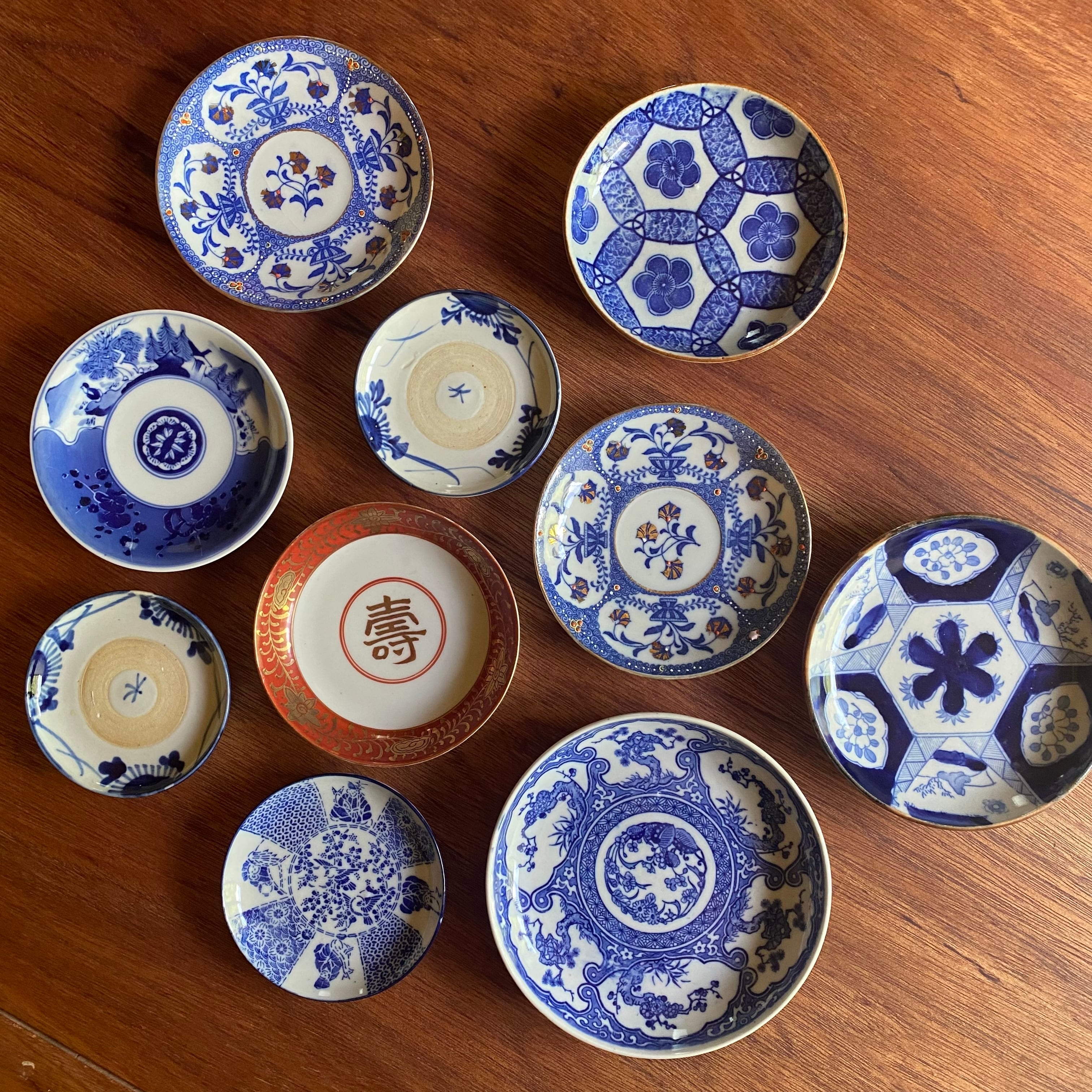 陶芸作家　こばやしゆふさん　皿2枚セット 蓮花5寸皿 ピンク/ブルー - 石川の伝統工芸 九谷焼作家通販