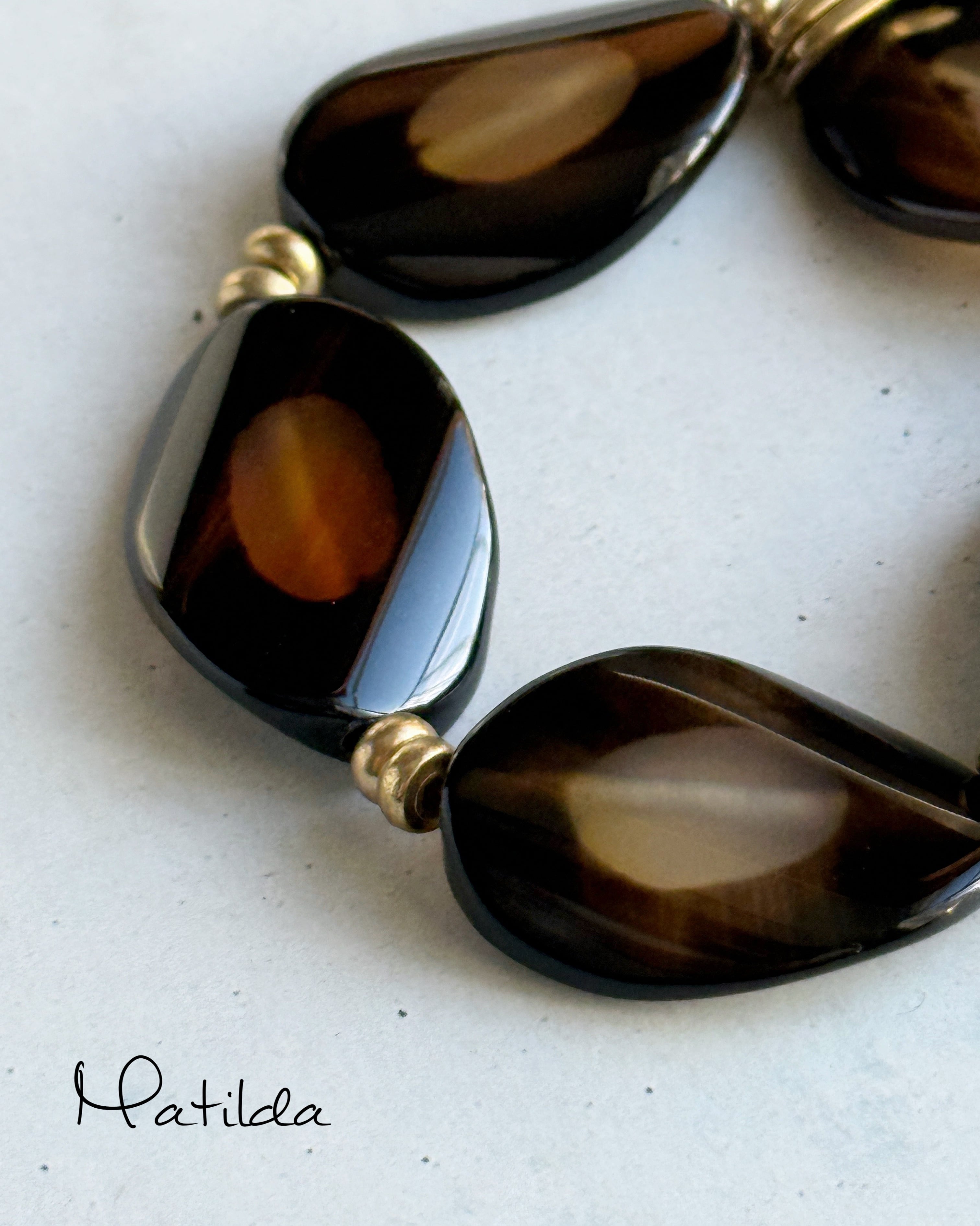 Chain & stone bracelet(アイアゲート)