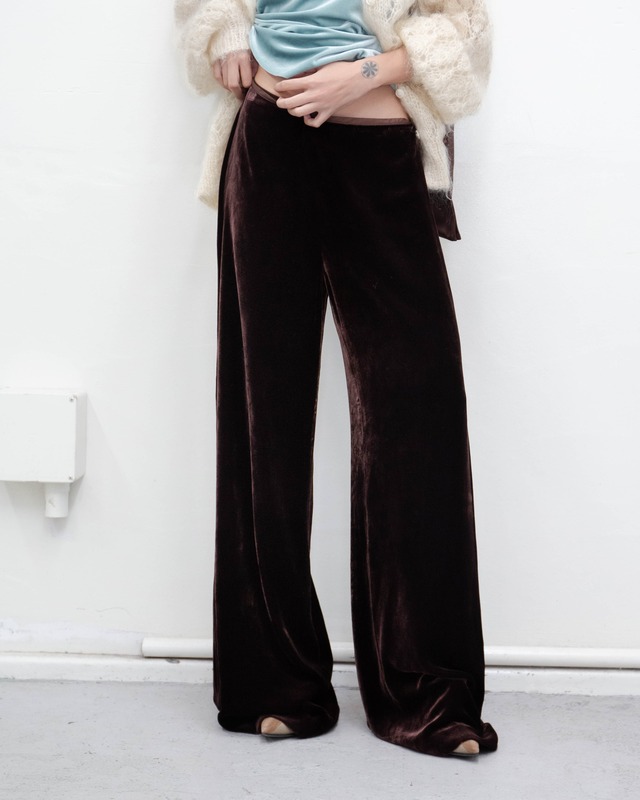 1990s wide leg velvet trousers