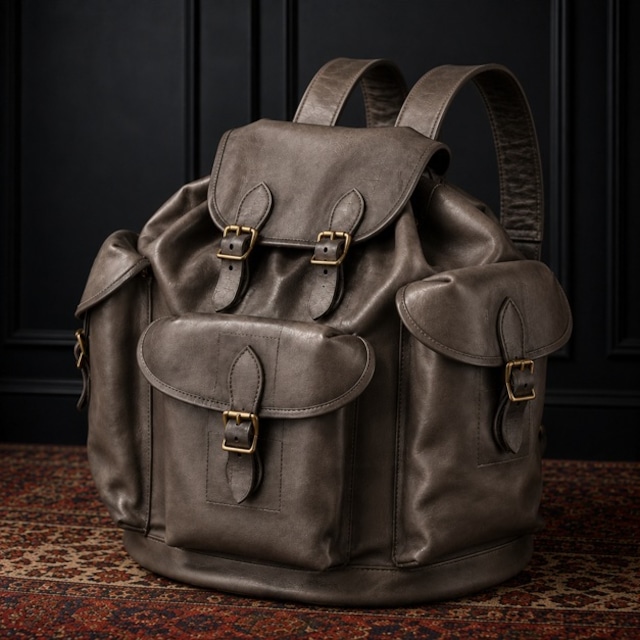 VASCO(ヴァスコ)~LEATHER ARMY RUCKSACK GRAY~