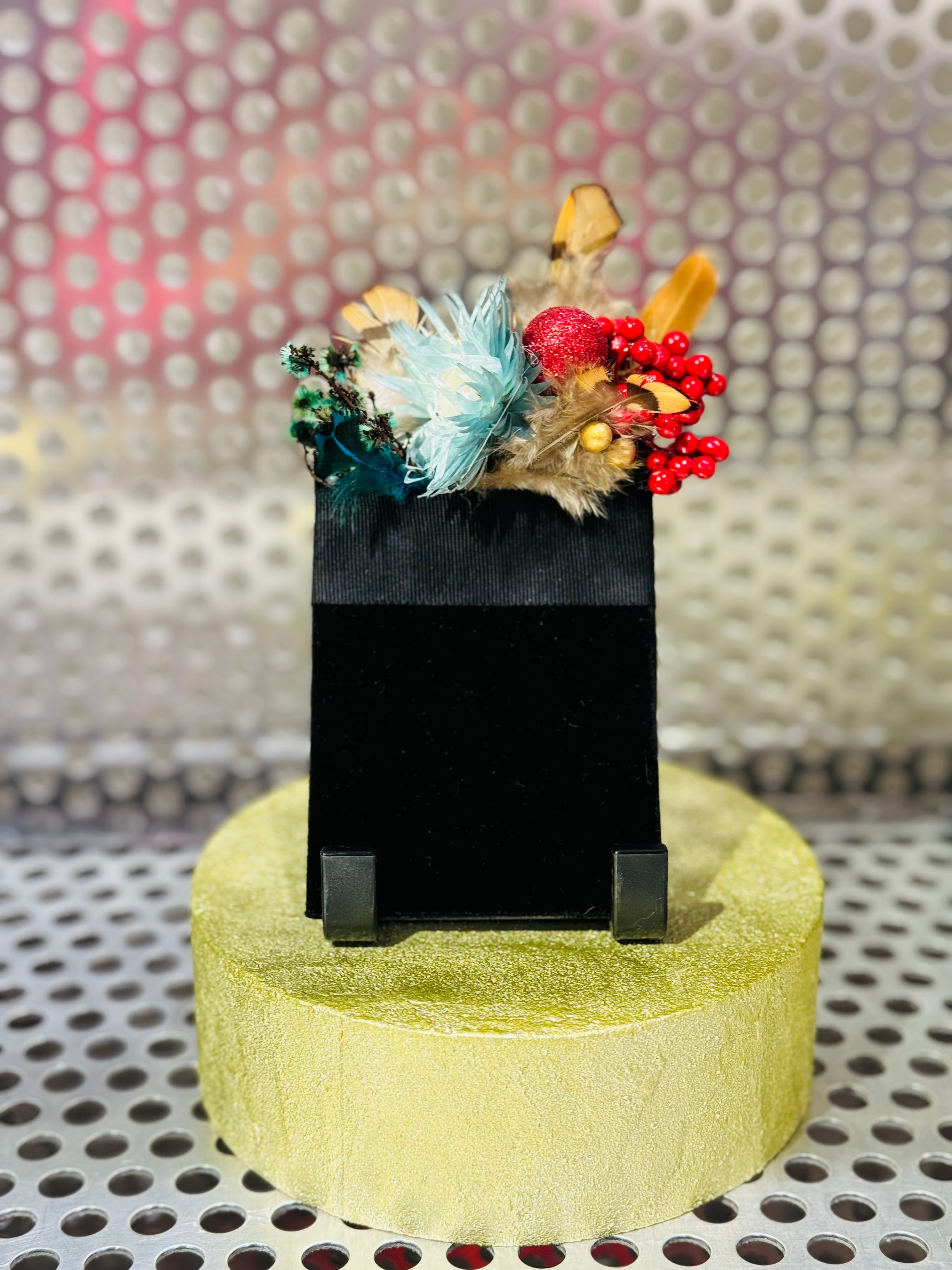 Flower Pocket Square Emerald-X'mas Gold