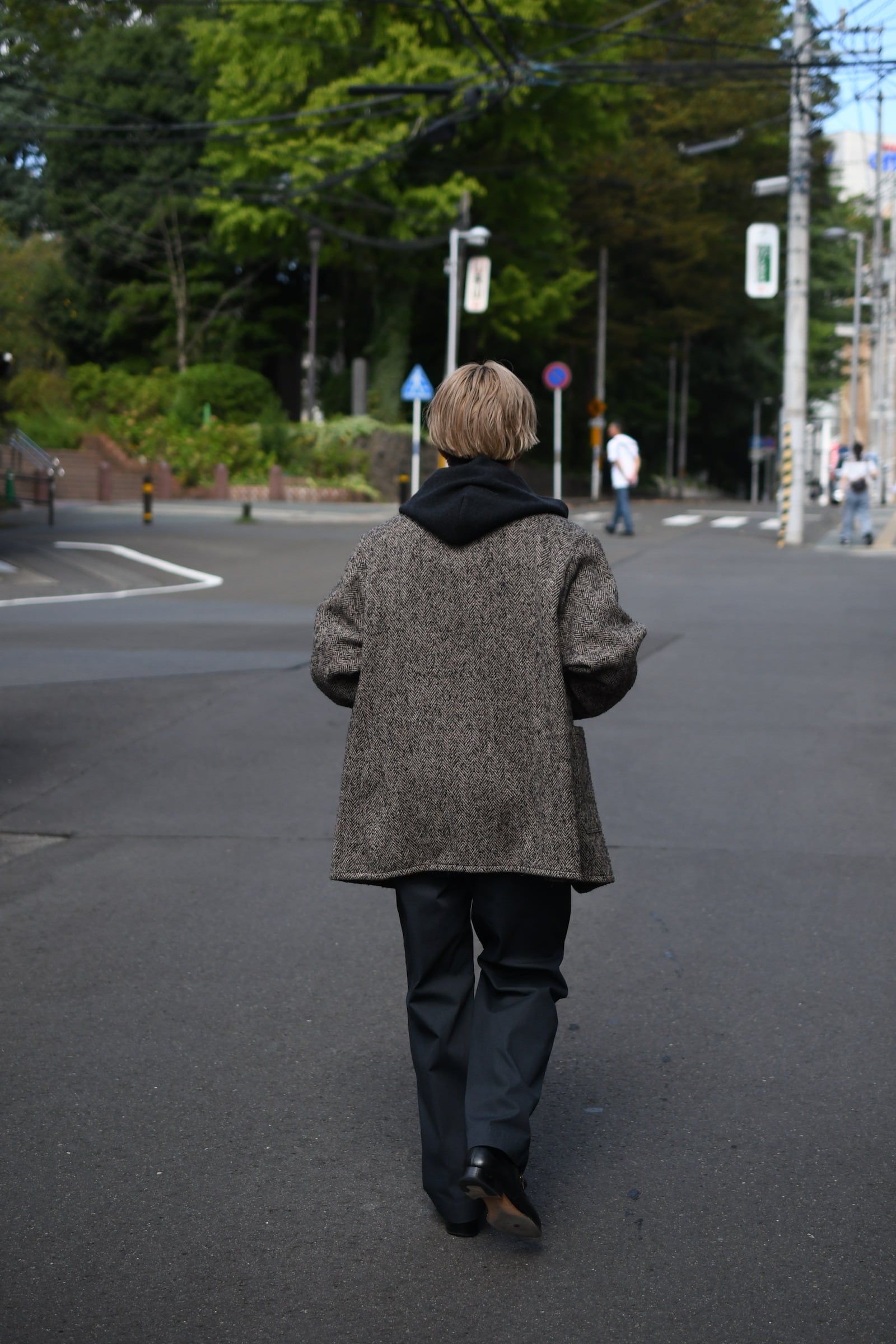 KAPTAIN SUNSHINE / Ex.herringbone tweed square over jacket | nariwai