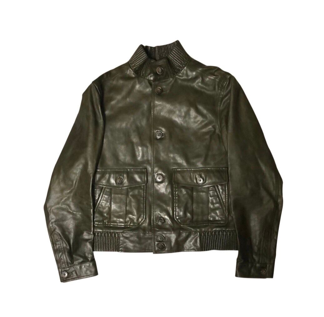 BERLUTI olive color leather blouson | NOIR ONLINE