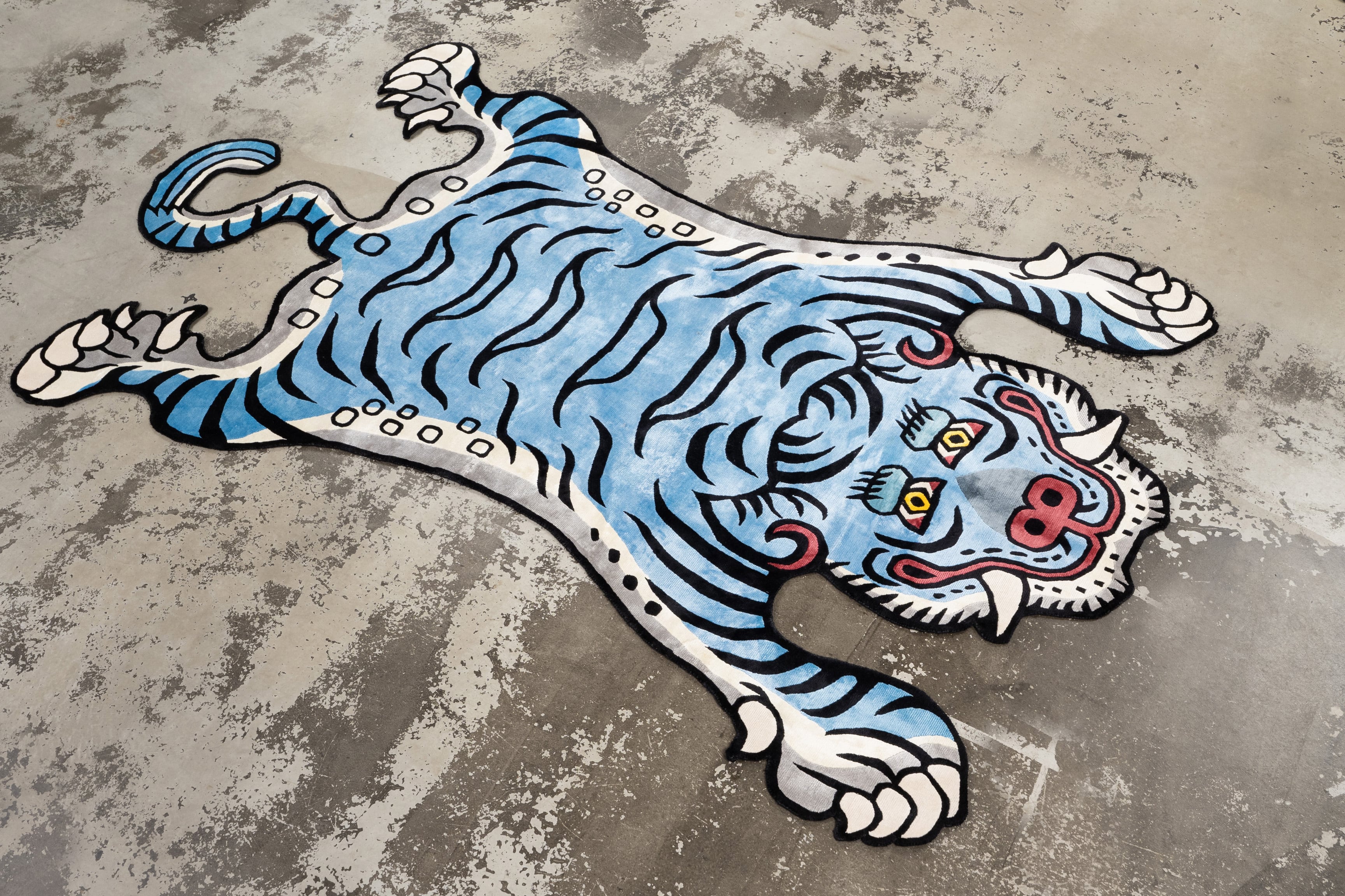 Tibetan Tiger Rug 《XXXLサイズ•シルク•オリジナル•ブルーバージョン