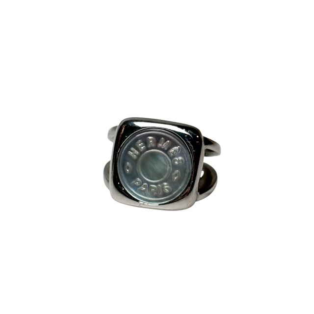 vintage HERMES metal shell ring “Sellier”
