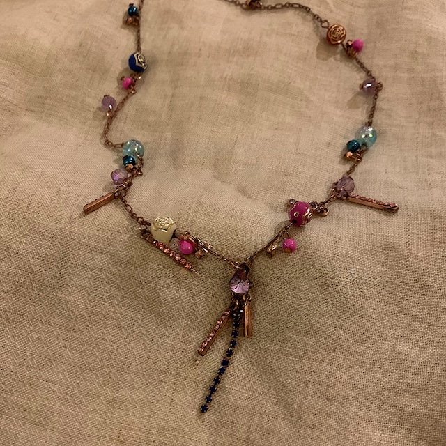 Somedayifレトロなローズダイヤネックレス