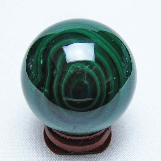 マラカイト 丸玉 38mm スフィア 置物 一点物 141-8337