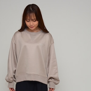 【至福の着心地】プレミアム国産裏毛・ショート丈ロゴスウェット ‐ LEF-2638 グレージュ ‐