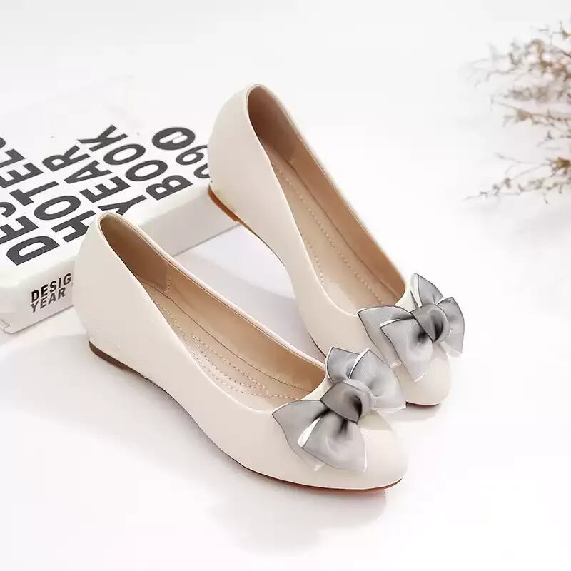 ウェッジソールシアーリボンパンプス A0133