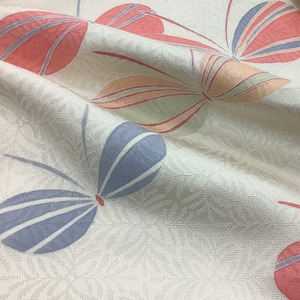 付下げ訪問着　蝶　袷　オフホワイト　【中古美品】