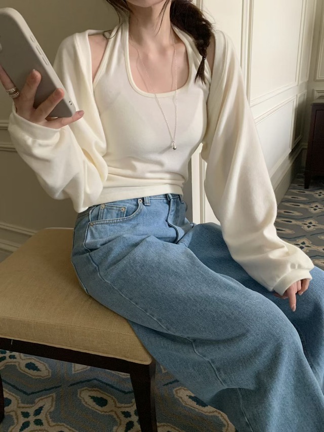 (予約) mellounge  / Halter bolero set 3color