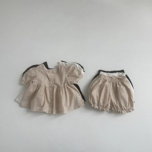 【BABY】パフスリーブブラウス＆パンツ