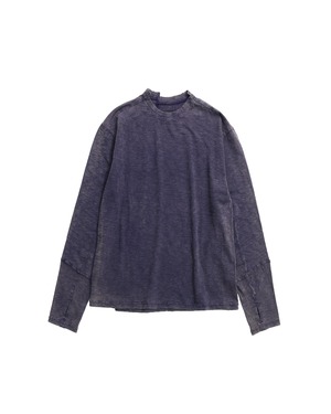 [999HUMANITY] ASYMMETRIC BLEACHED LONG SLEEVE TEE (BLEACHED PURPLE) 正規品  韓国 ブランド 韓国ファッション 韓国代行 999 ヒューマニティ HUMANITY 日本 店舗