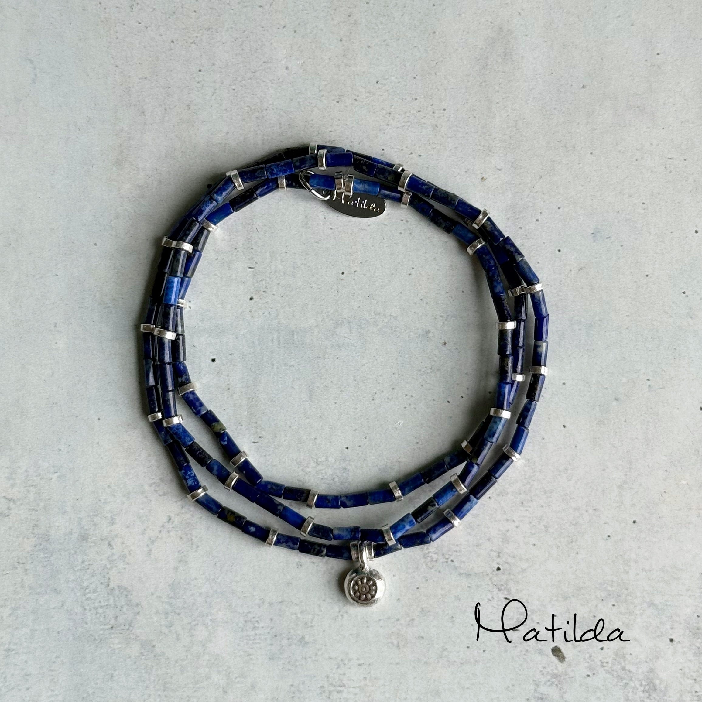 【再販】2way bracelet(ラピスラズリ×カレンシルバー)