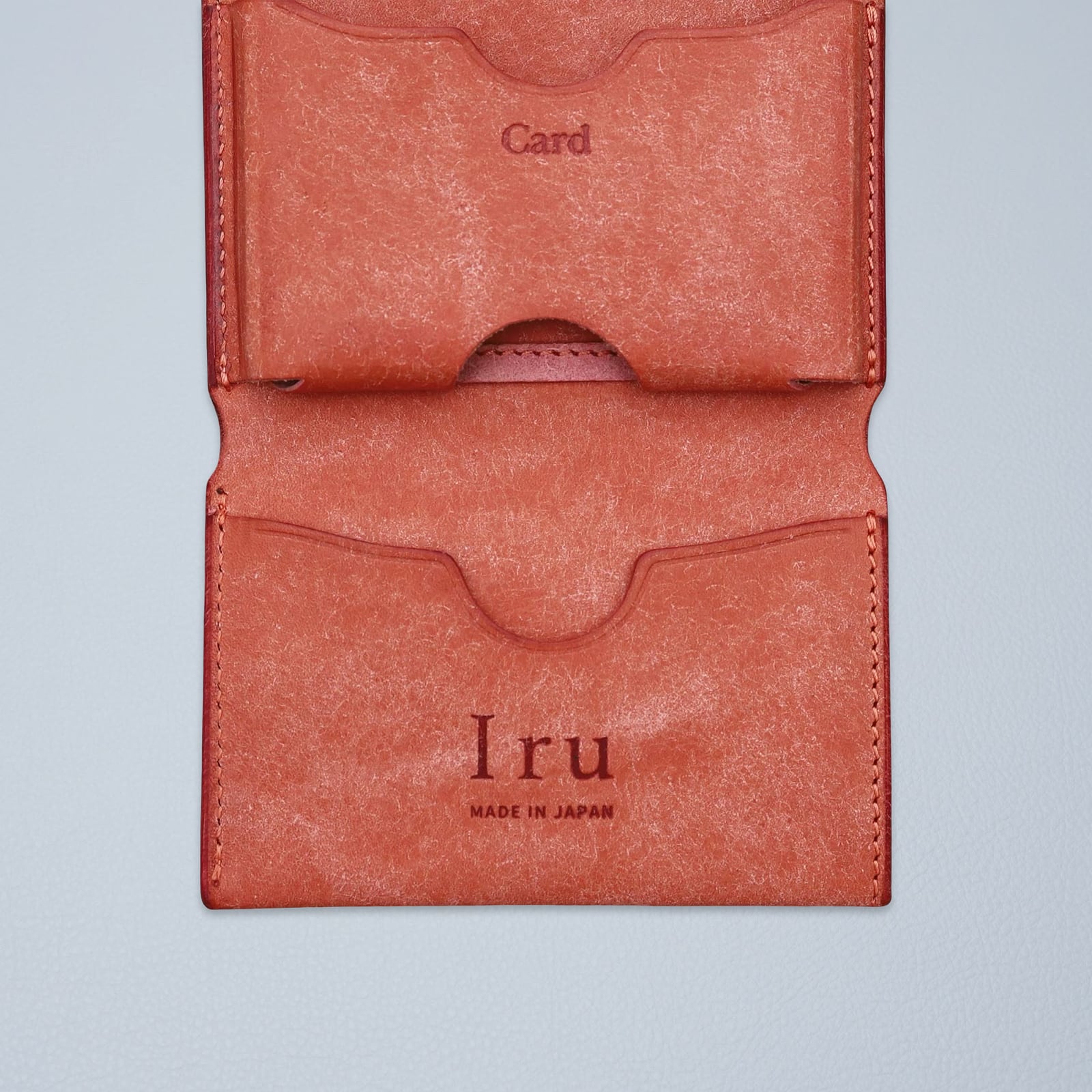 Iru×IKENOHATA GINKAWATEN】PUEBLO LEATHER COMPACT WALLET AKANEIRO