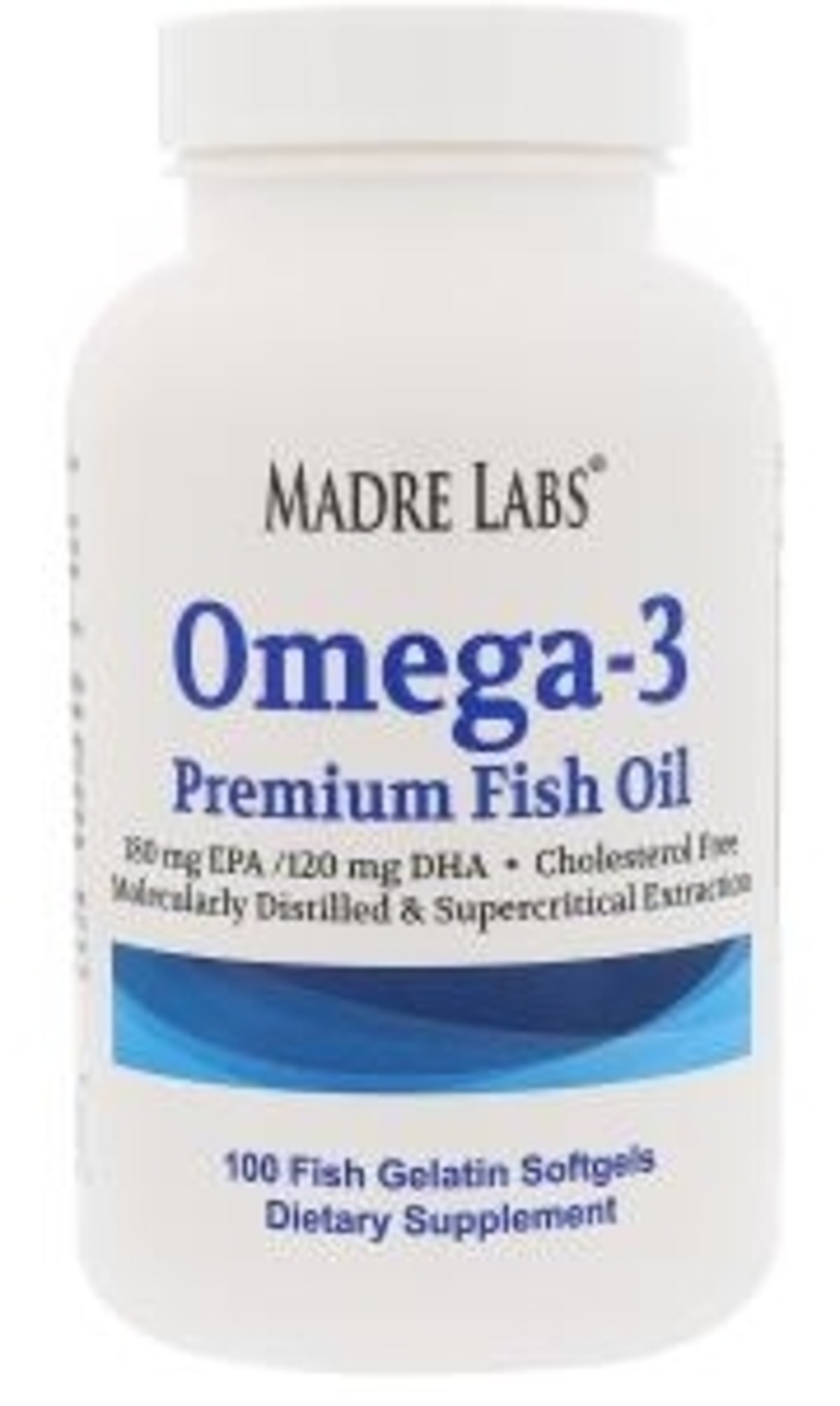 オメガ3 プレミアム フィッシュオイル (マドレラブ Madre Labs) フィッシュゼラチンソフトジェル 100錠入り 10本入り