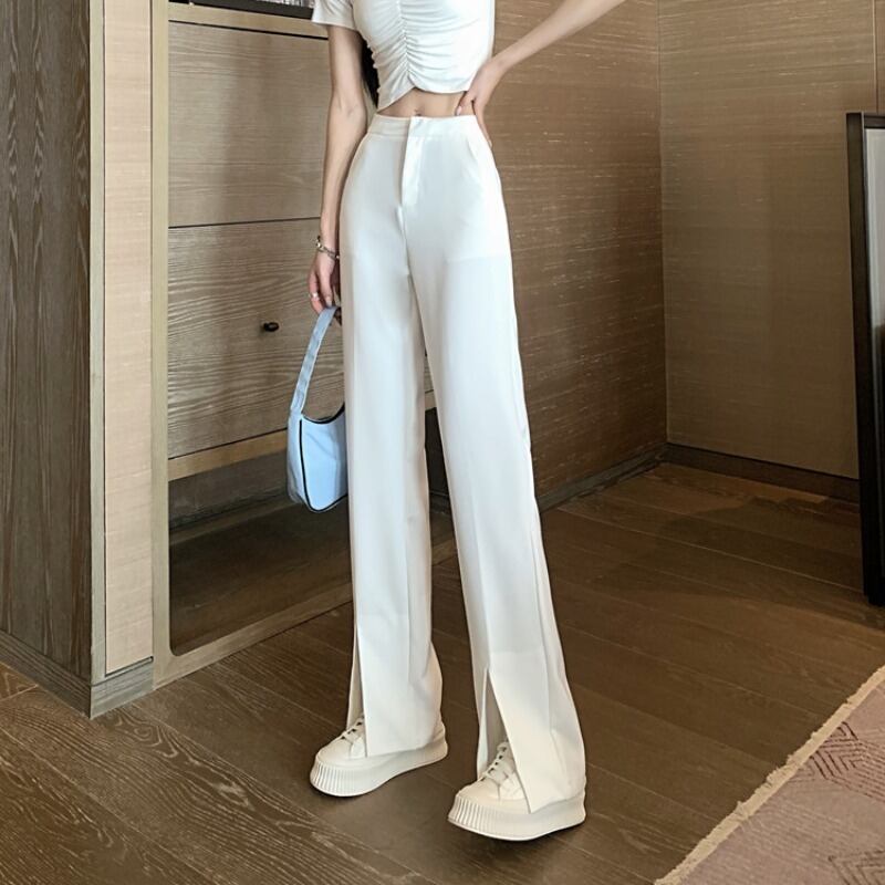 パンツ サマースタイルスタンダードハイウェスト薄手ルーズカジュアル レトロ 夏物 ハンチェンe75080446453