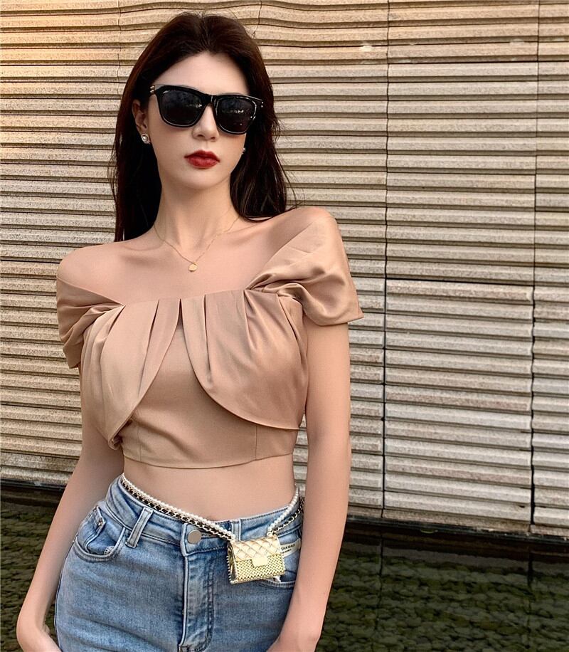 シャツ リボンショートサマートップス 大人ガーリー スウィート キュート カジュアル 夏物 ブラックストロベリース79660773836