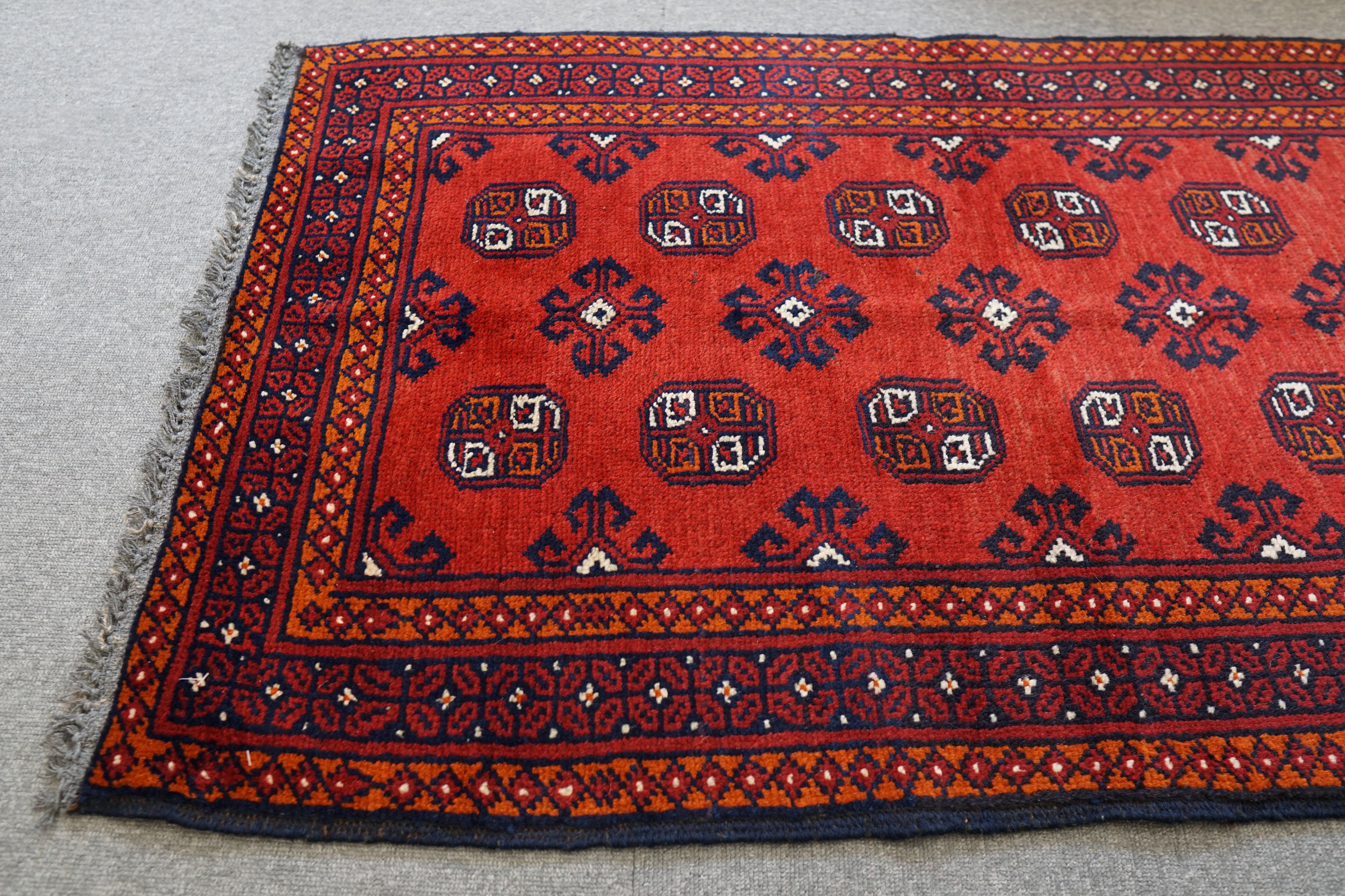 ペルシャ絨毯　トルクメン　トライバルラグ　イラン　手織り(3) ペルシャ絨毯 トルクメン トライバルラグ イラン 手織り(3