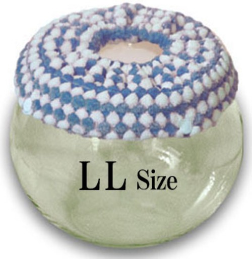 【LLサイズ】スカイ×ホワイト　チンチラ　デグー　砂浴び容器　飛び散り防止　ブラッシング効果  Chinchilla's glass ball for dust bath [LLsize] fluffy ring is [ sky×white color] .