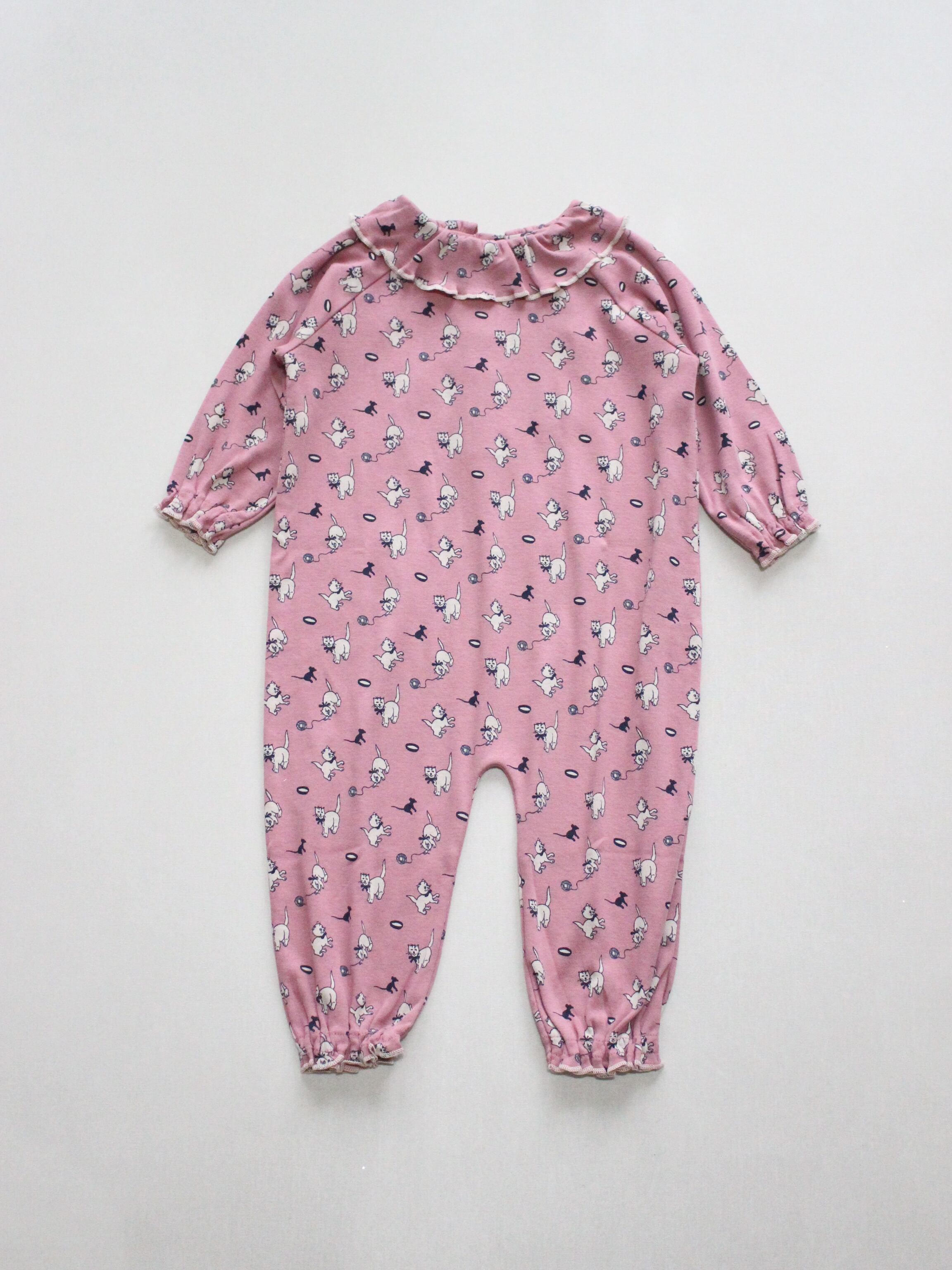 Misha & Puff Baby Pierrot Onesie Antique Rose Cat & Mouse 25WI