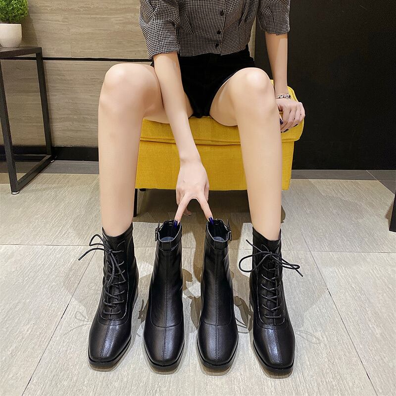 ブーツ薄手レッドカジュアルスタンダードブラック レトロ 靴 シューズ フェイクシューズ9089418905