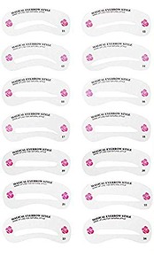 MNoel 24種類 眉毛テンプレート24枚セット 太眉対応 24パターン 眉毛を気分で使い分け 眉用ステンシル