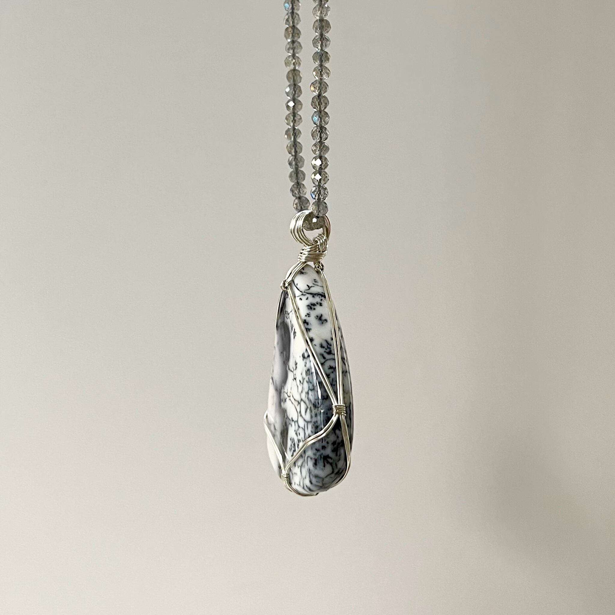 デンドリティック アゲート 女神巻きペンダントトップ Dendritic agate