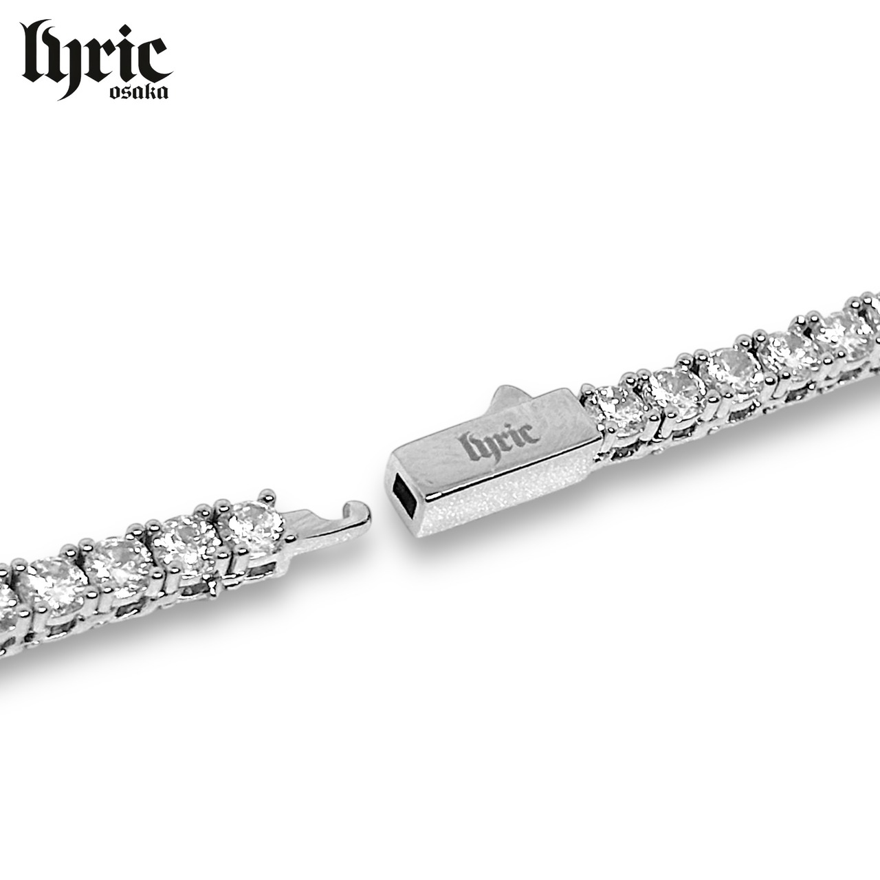 3mm 55cm luxury tennis necklace silver