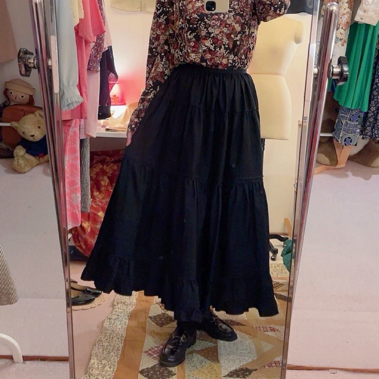 KETTY / black frill tiered skirt