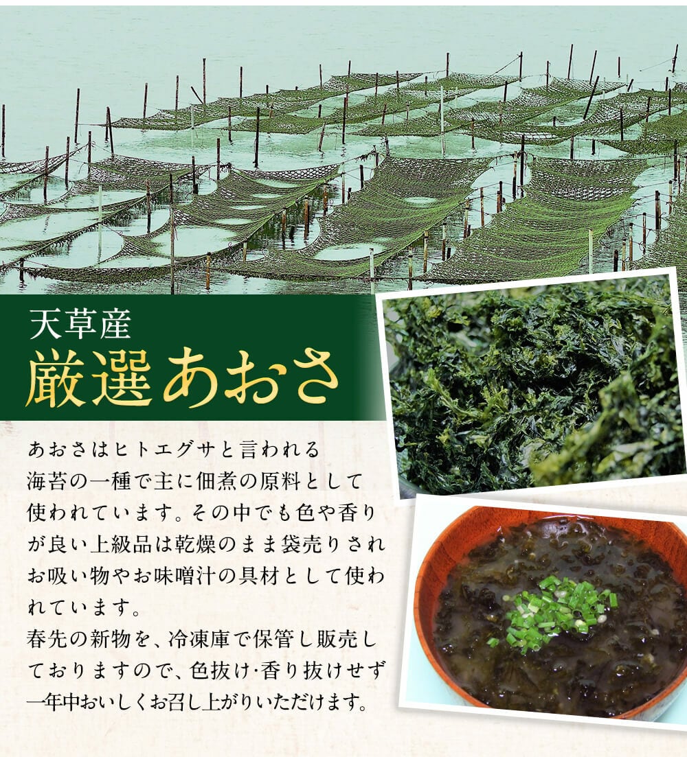 天草名産あおさ | 天草産あおさ（乾燥）| 20g | 水野食品ネットショップ