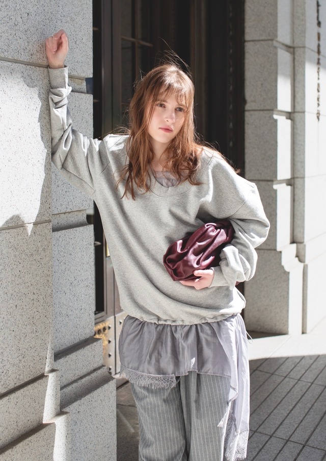 (select）レースドッキングワンピース（グレー）