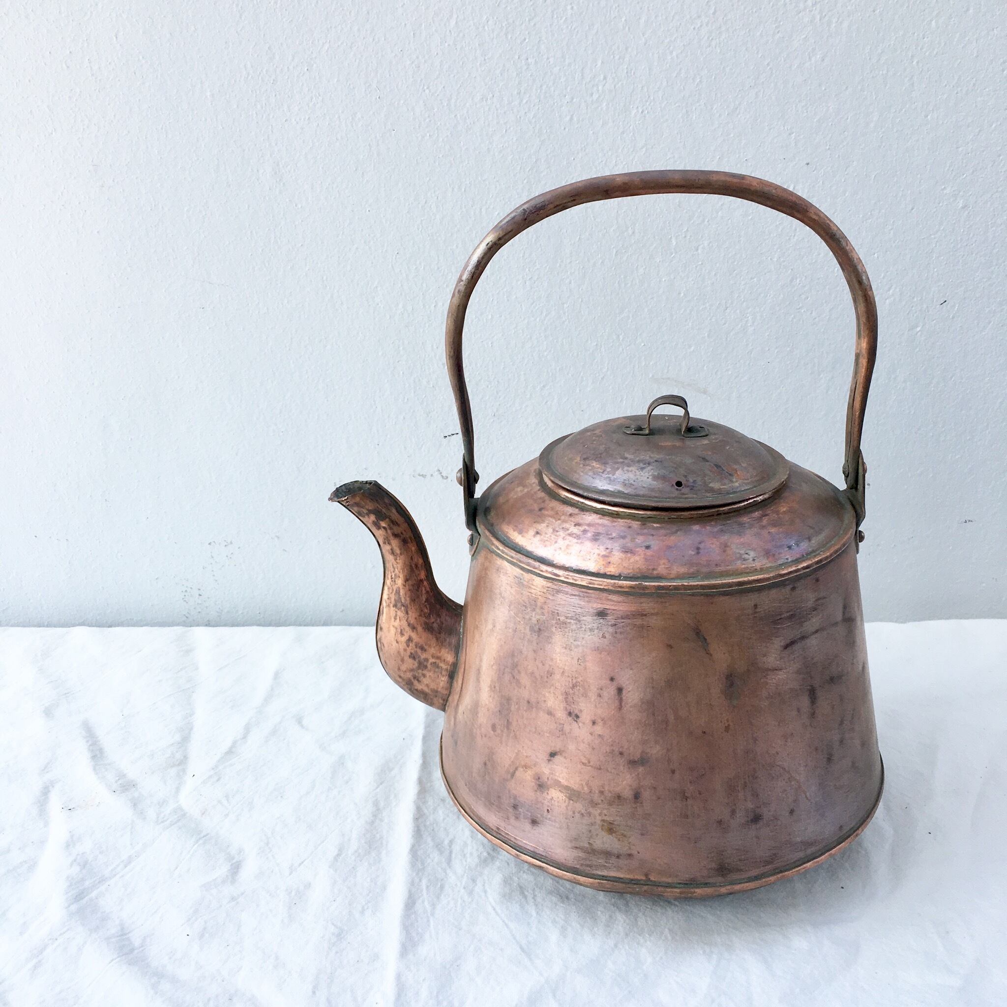 ☆ 旧家から出て来た古い銅瓶(銅ヤカン) 水注 玉川堂造 松竹梅毛彫り