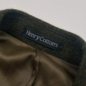 Henry Cottons ヘンリーコットンズ 背抜き ウール 2B テーラードジャケット 48/グリーン系 メンズ